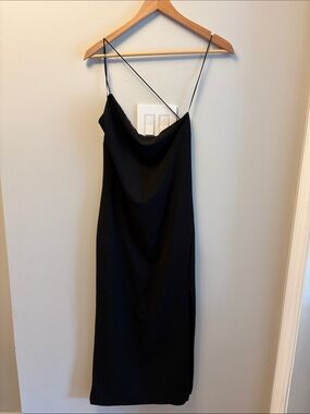 NWT Dynamite Asymmetric Midi Knit Dress Black Size Large